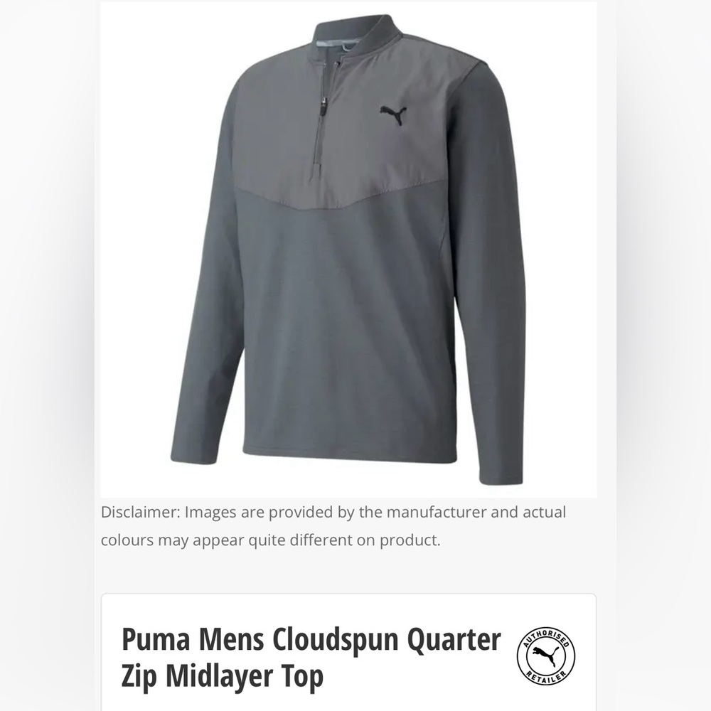 Puma Mens Cloudspun Quarter Zip Midlayer Top Large. ⛳️ Golf. Tennis.